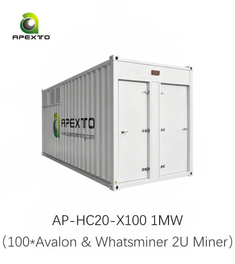 100スロットのAvalon Whatsminer Hydroマイニングコンテナ