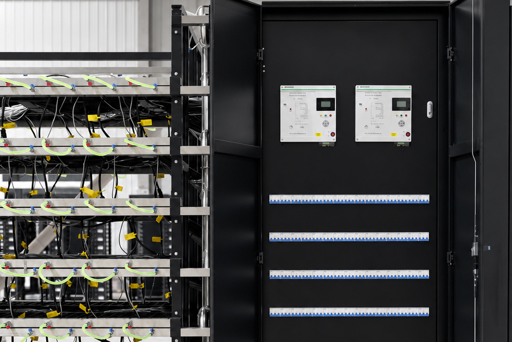 1350kW 240槽螞蟻礦機比特幣挖礦液冷機架 – 集中式配電櫃