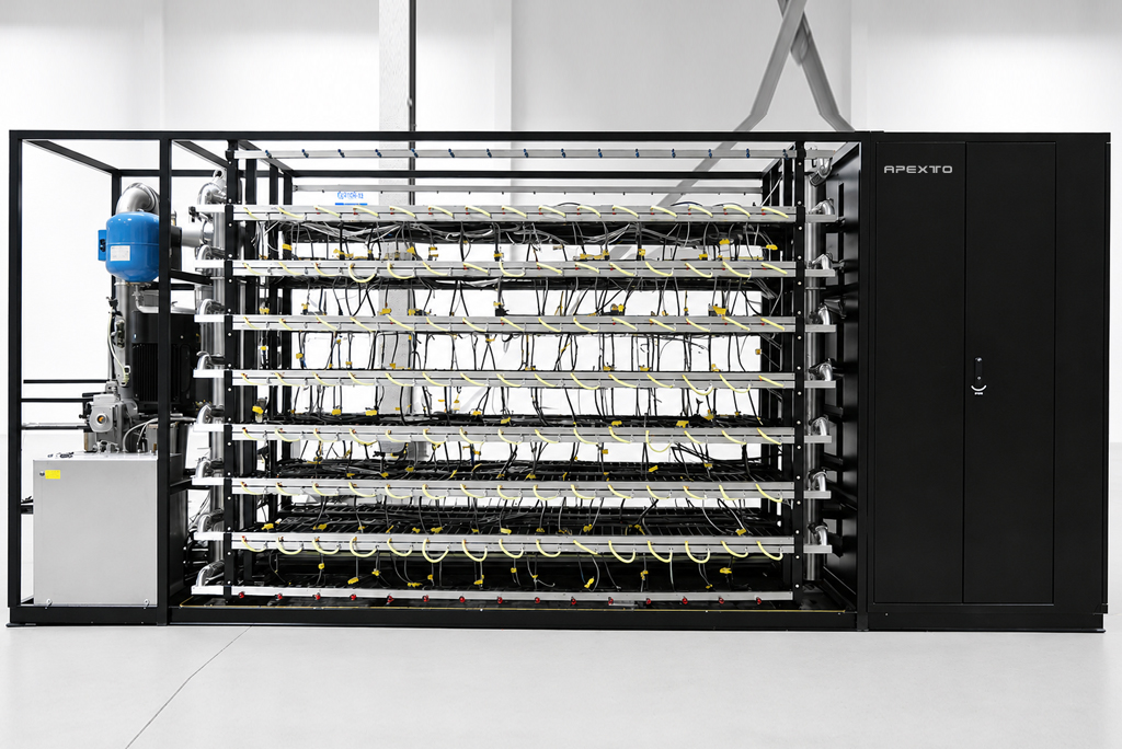 1350kW 240-Slot Antminer Bitcoin Mining Liquid Cooling Rack Structure