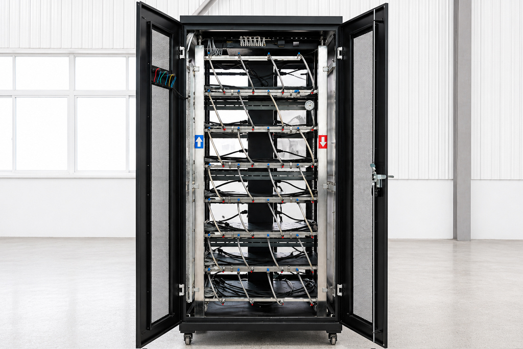20スロット110kW Antminer HYDRO冷却ラック
