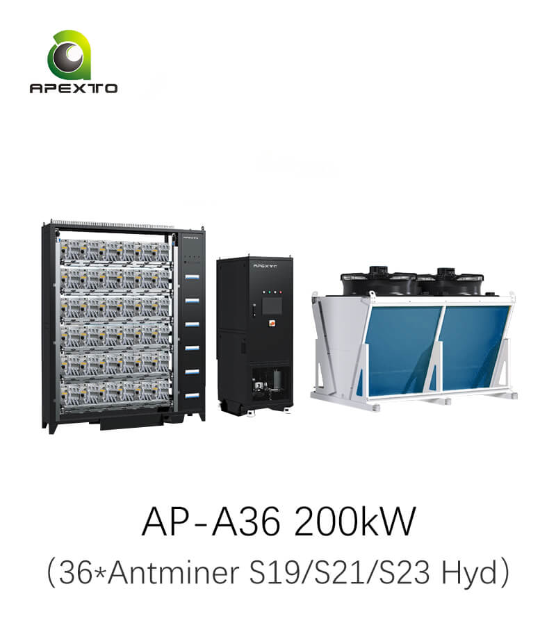 แร็คระบายความร้อนด้วยน้ำสำหรับเครื่องขุด Antminer ขนาด 36 ช่อง กำลังไฟ 200 กิโลวัตต์