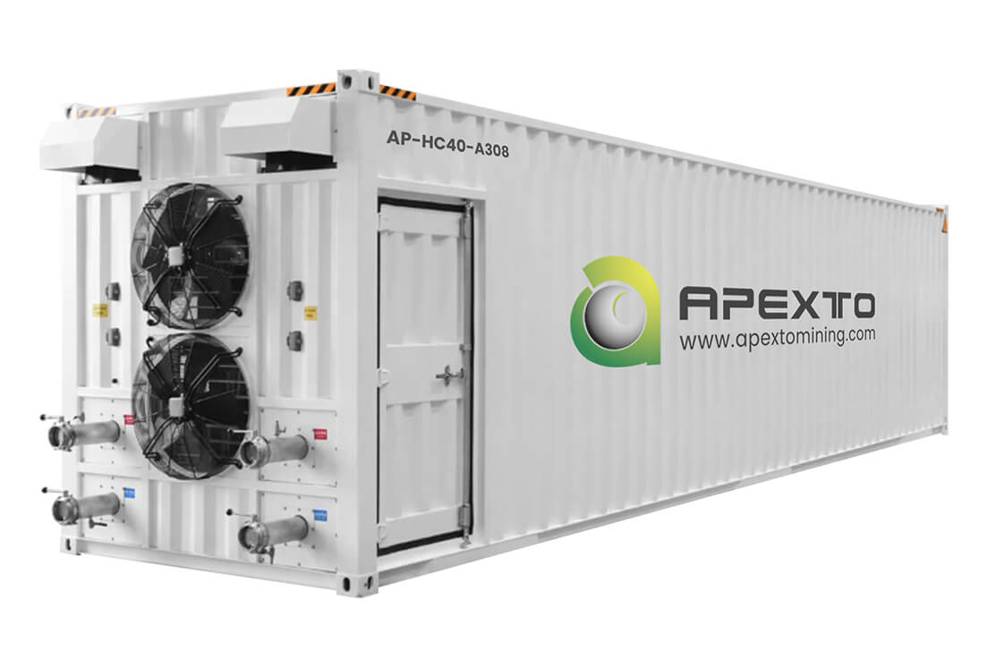 ビットコインマイニング用ハイドロ冷却コンテナ - Apexto Mining