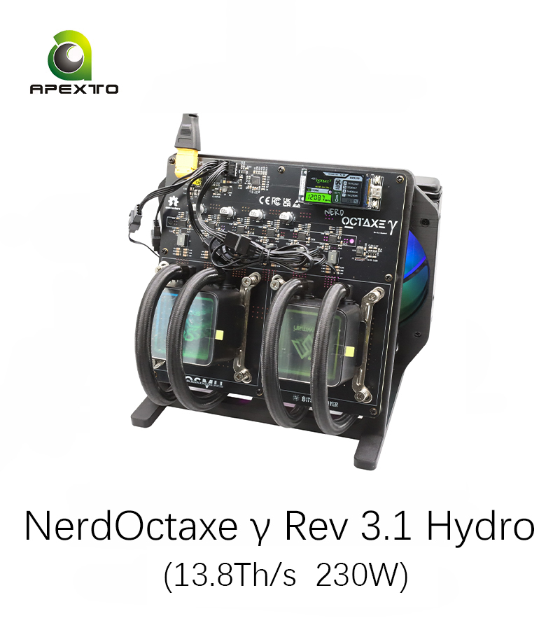 NerdOctaxe γ Rev 3.1 Hydro Bitcoin Solo Miner NerdOctaxe γ Rev 3.1 Hydro Bitcoin Solo Miner