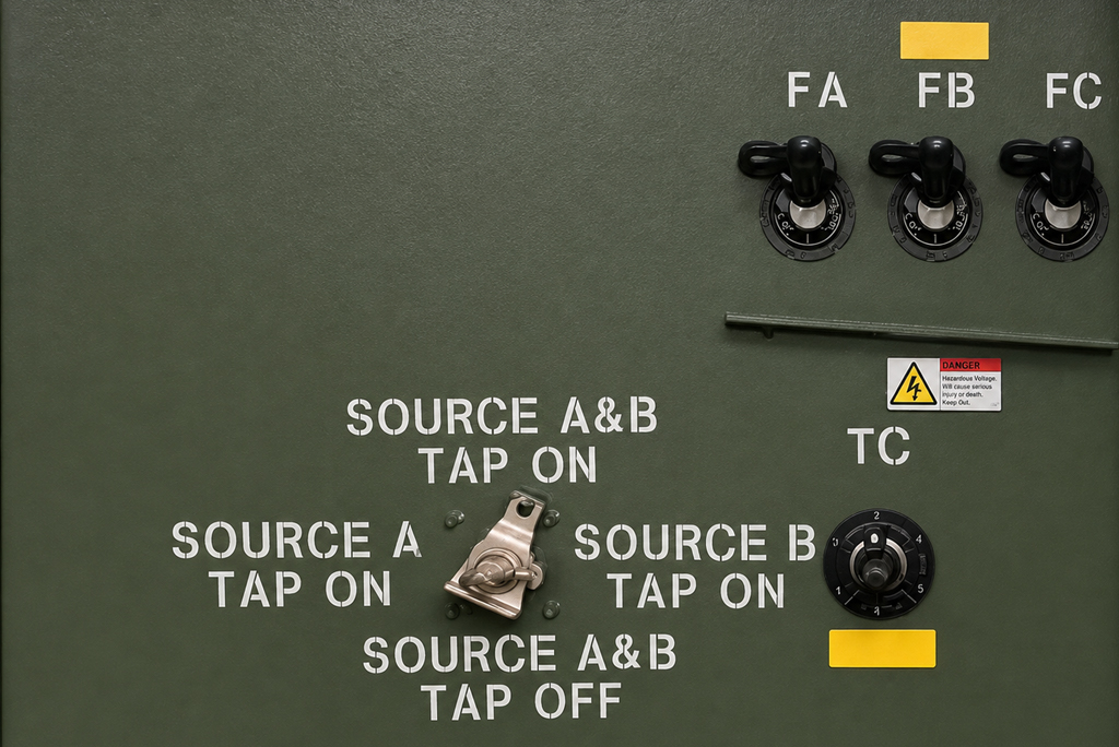 1250 kVA 3-Phase Padmount Transformer Dual-Source Protection Panel