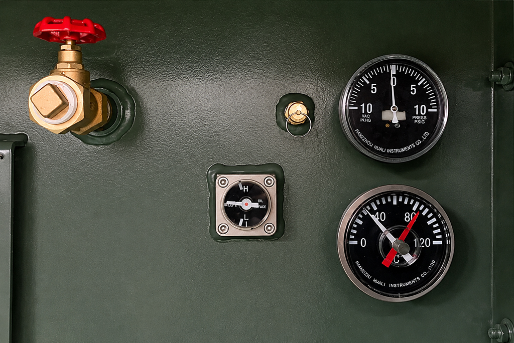 1500 kVA transformer oil level temperature and pressure gauges