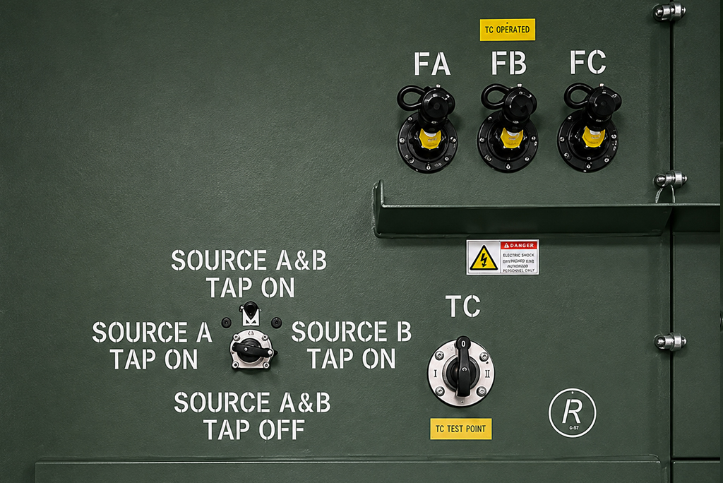 2250 kVA 3-Phase Padmount Transformer Dual-Source Control Panel