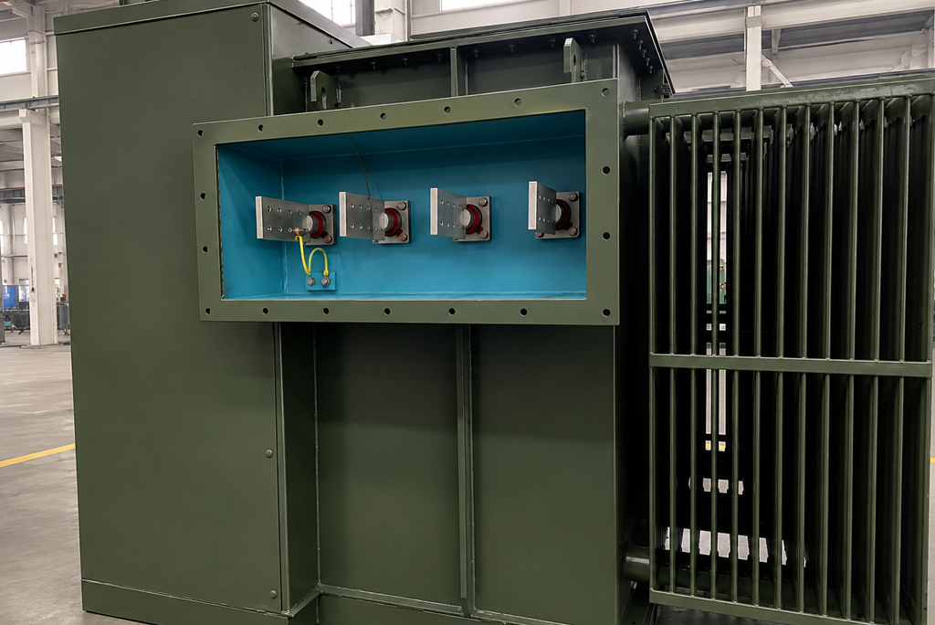 3000 kVA 3-Phase Padmount Transformer Low-Voltage Bushing Chamber