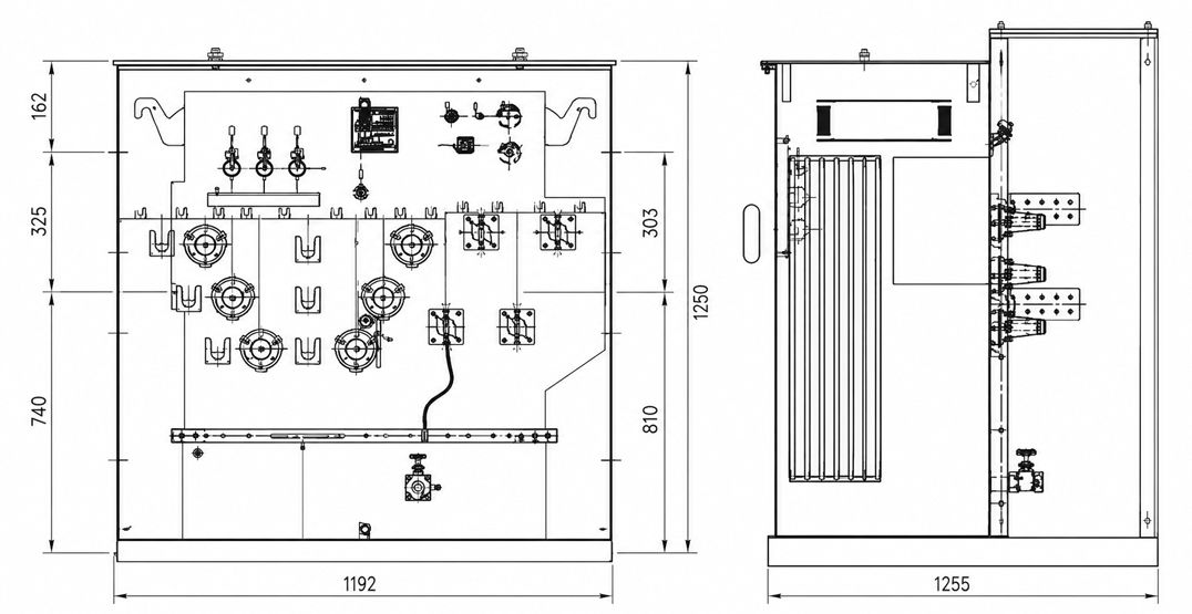 500-kVA-3-Phase-Padmount-Transformer-line-drawing