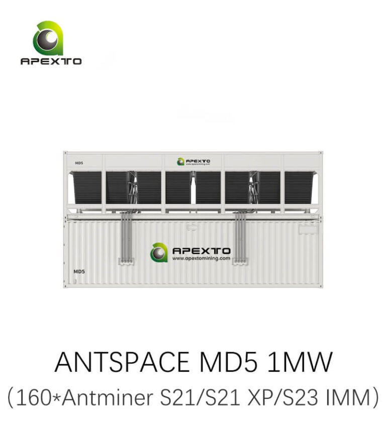 Контейнер для погружного охлаждения Bitmain ANTSPACE MD5 для майнинга биткоинов.